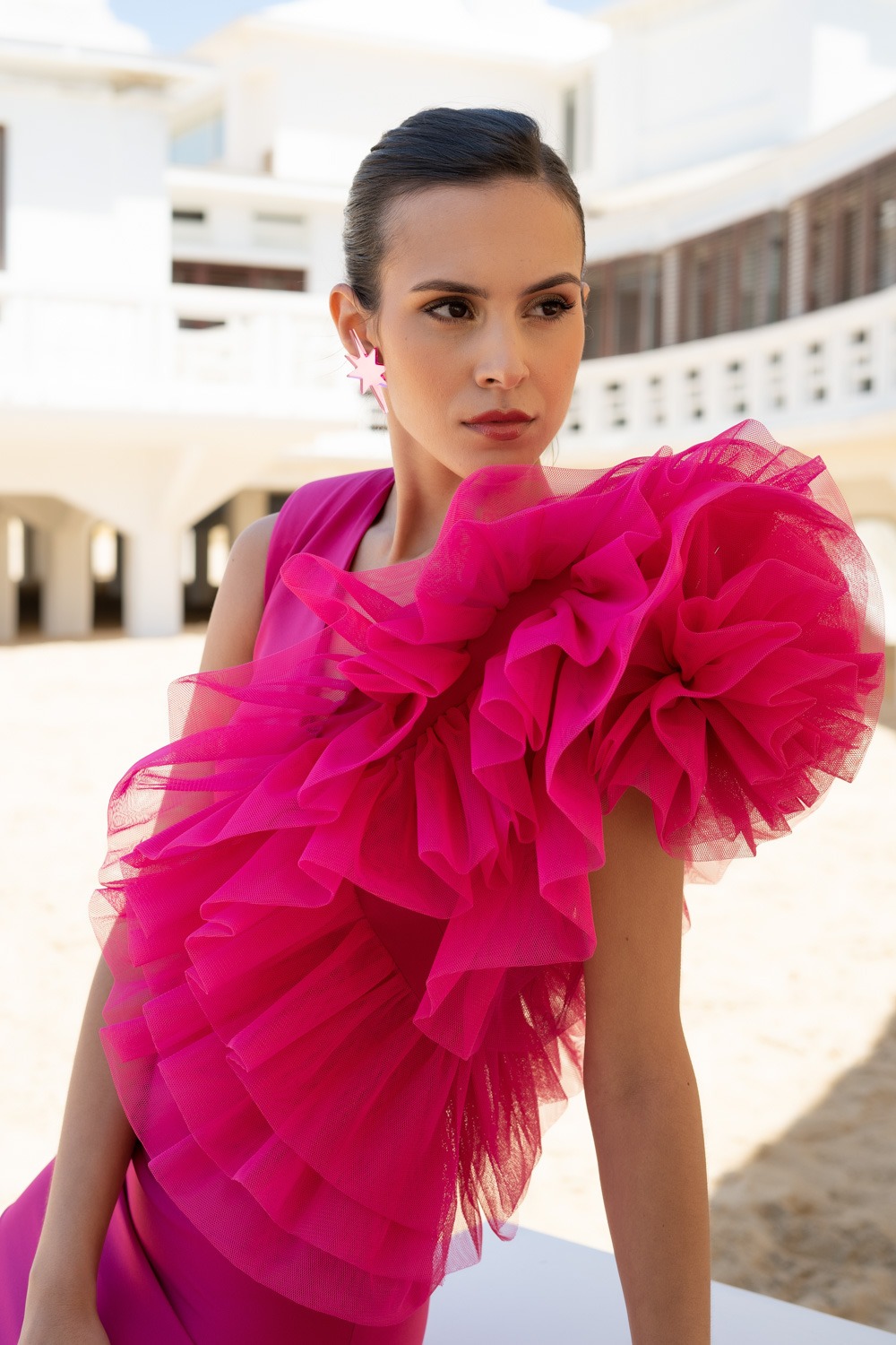 VESTIDO FLOR TUL MANGA CORTA FUCSIA II producto_imagen_otra_274_4